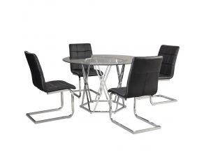 Madanere Dining Room Set in Chrome