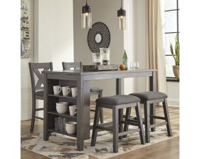 Caitbrook Counter Height Dining Room Set in Gray