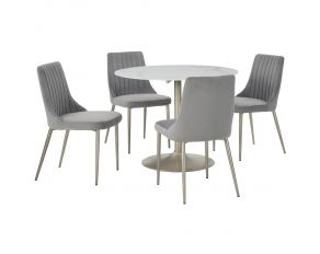 Barchoni Round Dining Set in Two-tone Gold