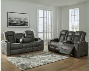 Soundcheck Power Reclining Living Room Set in Storm Gray