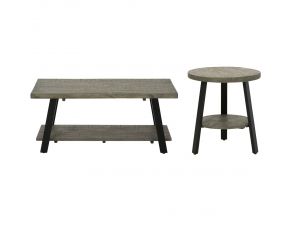 Brennegan Occasional Table Set in Gray and Black