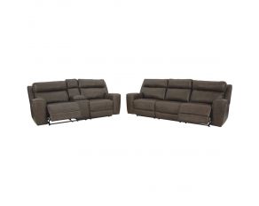 Roman Power Reclining Living Room Set in Umber