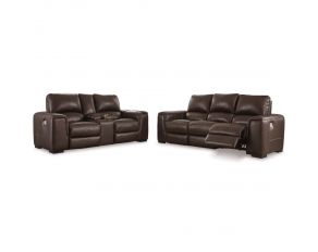 Alessandro Power Reclining Living Room Set in Walnut