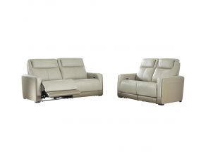 Battleville Power Reclining Living Room Set in Almond