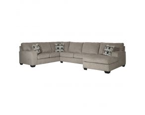 Ballinasloe 3 Piece Left Arm Facing Sofa Sectional with Chaise in Platinum