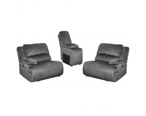 Clonmel 3-Piece Power Reclining Sectional with Console in Charcoal