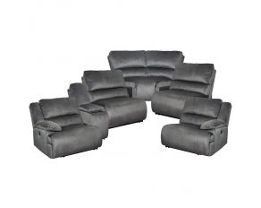Clonmel 6-Piece Power Reclining Sectional with Console in Charcoal