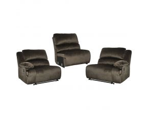 Clonmel 3-Piece Reclining Sectional in Chocolate