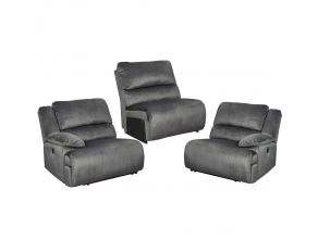 Clonmel 3-Piece Power Reclining Sectional in Charcoal