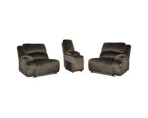 Clonmel 3-Piece Reclining Sectional with Console in Chocolate