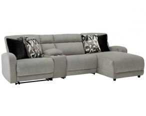 Colleyville 4-Piece Power Reclining Sectional with Right Arm Facing Power Chaise in Stone