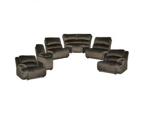 Clonmel 6-Piece Power Reclining Sectional with Armless Chair in Chocolate