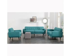 Hadley Living Room Set in Teal Finish