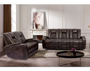 Abrielle Living Room Set in Dark Brown