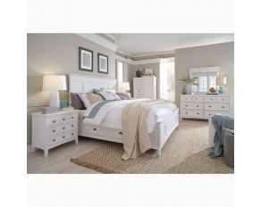 Heron Cove Panel Storage Bedroom Set in Chalk White