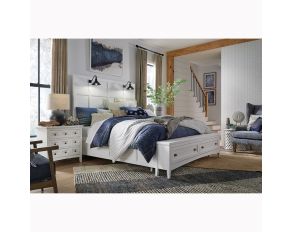 Heron Cove Lamp Panel Storage Bedroom Set in Chalk White