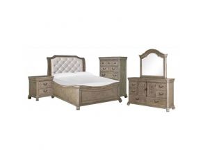 Tinley Park Sleigh Upholstered Bedroom Collections in Dove Tail Grey