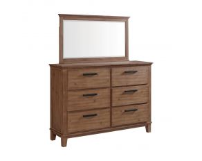 Jolene Six Drawer Dresser with Mirror in Grey Finish