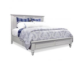 Cambridge Traditional California King Panel Bed in Light Gray Paint