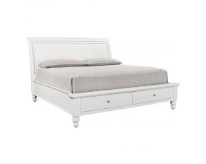 Cambridge Traditional King Sleigh Storage Bed in White