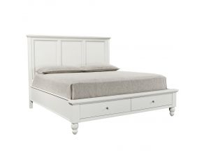 Cambridge Traditional Queen Panel Storage Bed in White