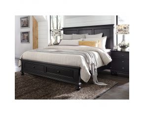 Oxford Traditional King Panel Storage Bed in Rubbed Black