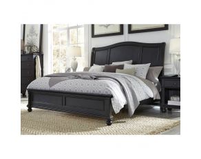 Oxford Traditional King Sleigh Bed in Rubbed Black