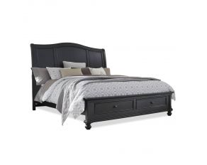 Oxford Traditional Queen Sleigh Storage Bed in Rubbed Black