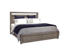 Modern Loft King Panel Bed in Greystone