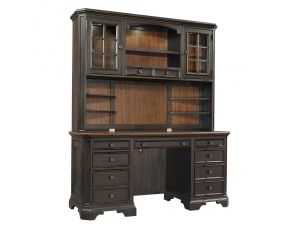 Aspen Home Furniture Hampton Black Cherry Credenza & Hutch in Black Cherry