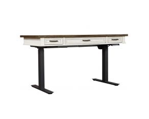 Caraway 60 inch Adjustable Lift Top Desk in Aged Ivory