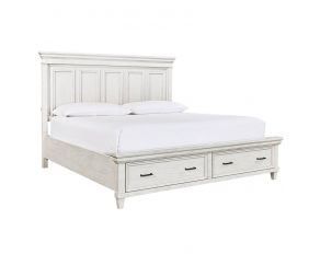 Caraway King Panel Storage Bed in Aged Ivory