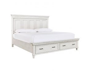 Caraway California King Panel Storage Bed in Aged Ivory