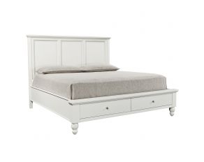 Cambridge California King Panel Storage Bed in White