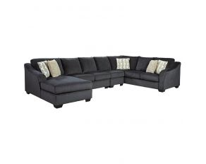 Eltmann 4 Piece Sectional with Left Arm Facing Corner Chaise in Slate Gray