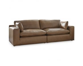 Emilia 2-Piece Sectional Loveseat in Caramel