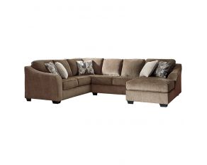 Graftin 3 Piece Sectional with Right Arm Facing Corner Chaise in Teak