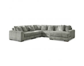 Lindyn 5-Piece Sectional with Right Arm Facing Chaise in Fog