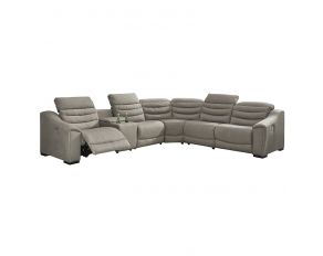 Next-Gen Gaucho 6-Piece Power Reclining Sectional with Console in Gray Putty