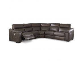 Salvatore 5-Piece Power Reclining Sectional in Chocolate