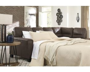 Navi 2-Piece Sleeper Sectional with RAF Chaise in Chestnut