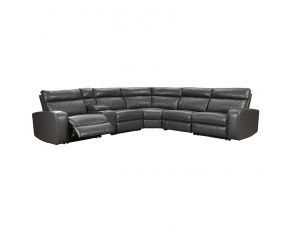 Samperstone 6-Piece Power Reclining Sectional with Console in Gray