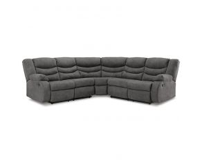 Partymate 2 Piece Reclining Loveseat Sectional in Slate