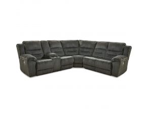 Nettington 3 Piece Power Reclining Sectional with Console in Smoke