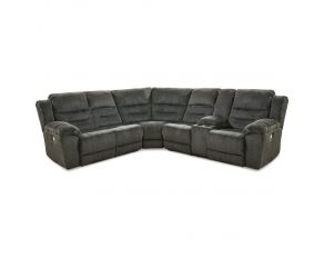 Nettington 3 Piece Power Reclining Sectional in Smoke