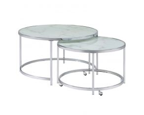 Lynn 2 Piece Nesting Coffee Table in Chrome