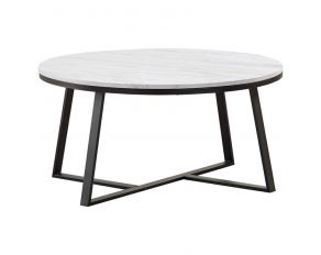 Round Coffee Table in White and Matte Black