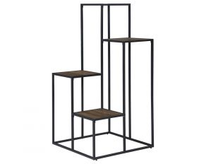 Rito 4-Tier Display Shelf in Rustic Brown and Black