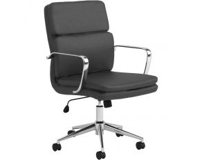 Ximena Standard Back Upholstered Office Chair in Black