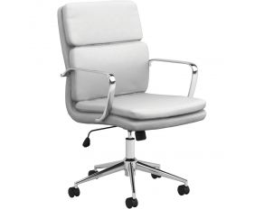 Ximena Standard Back Upholstered Office Chair in White